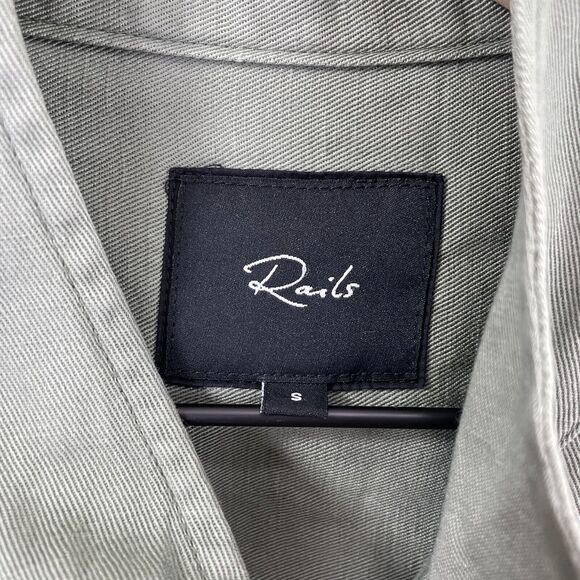 Rails Jacket‎ Womens Small Green Relaxed Linen Military Utility Festival Coastal - Picture 12 of 16